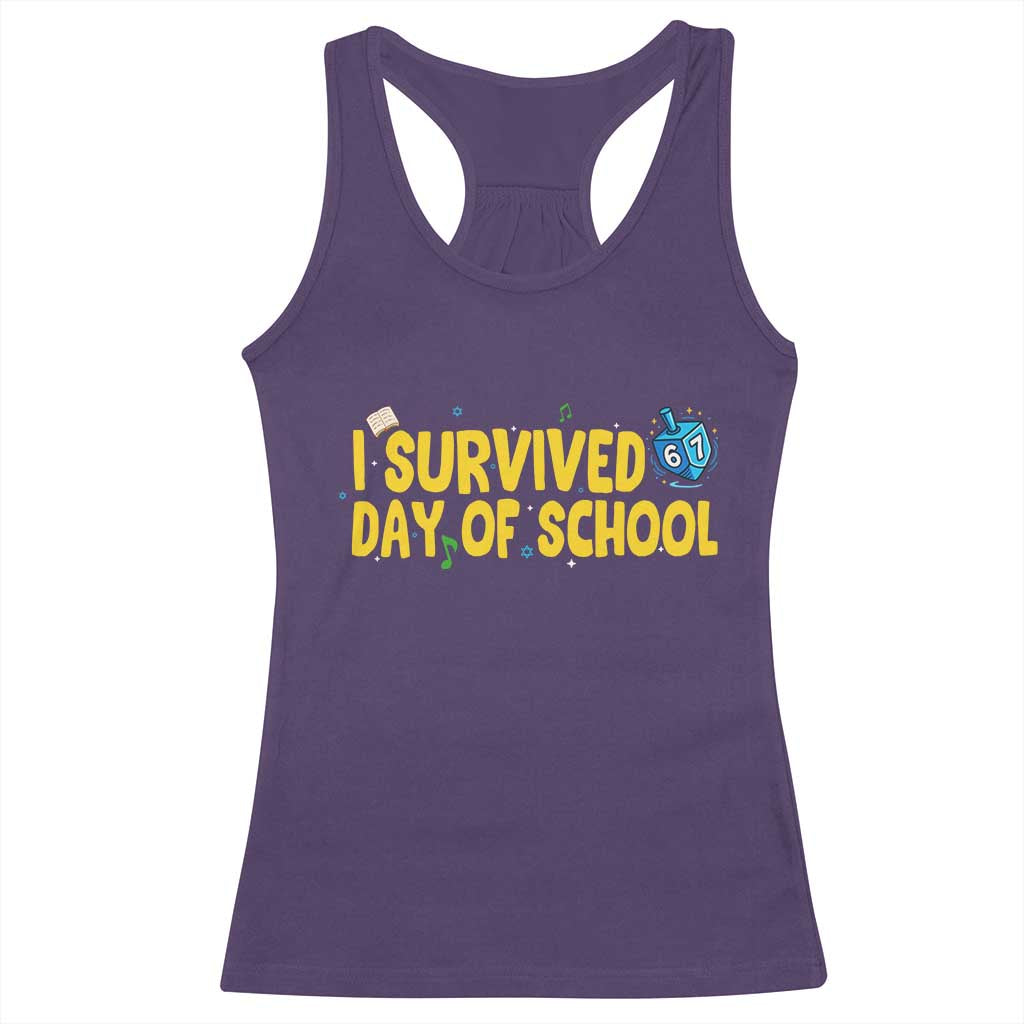 67 Six Seven Meme Racerback Tank Top Funny Hanukkah School Days - Wonder Print Shop