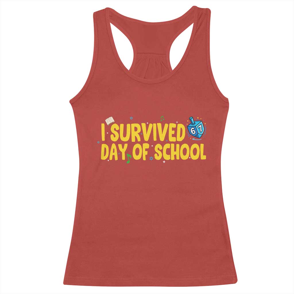 67 Six Seven Meme Racerback Tank Top Funny Hanukkah School Days - Wonder Print Shop