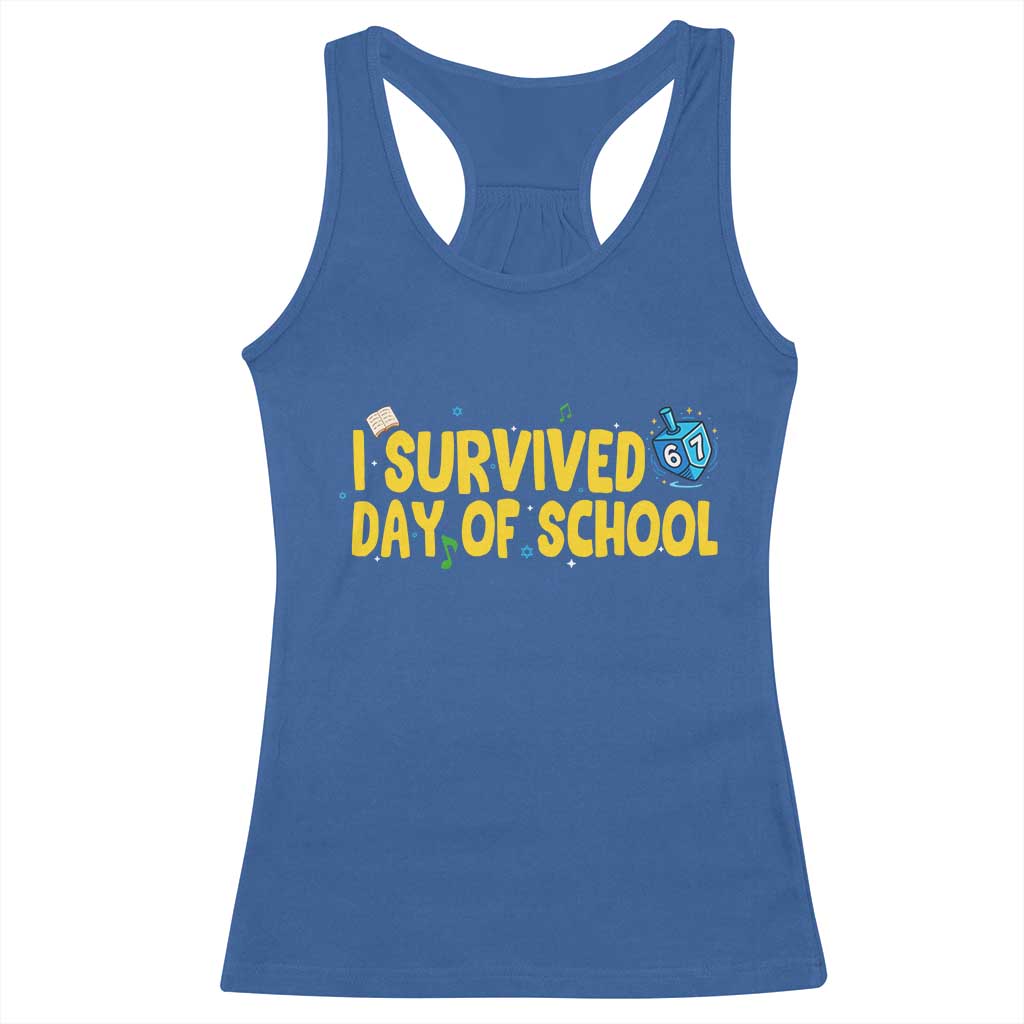 67 Six Seven Meme Racerback Tank Top Funny Hanukkah School Days - Wonder Print Shop