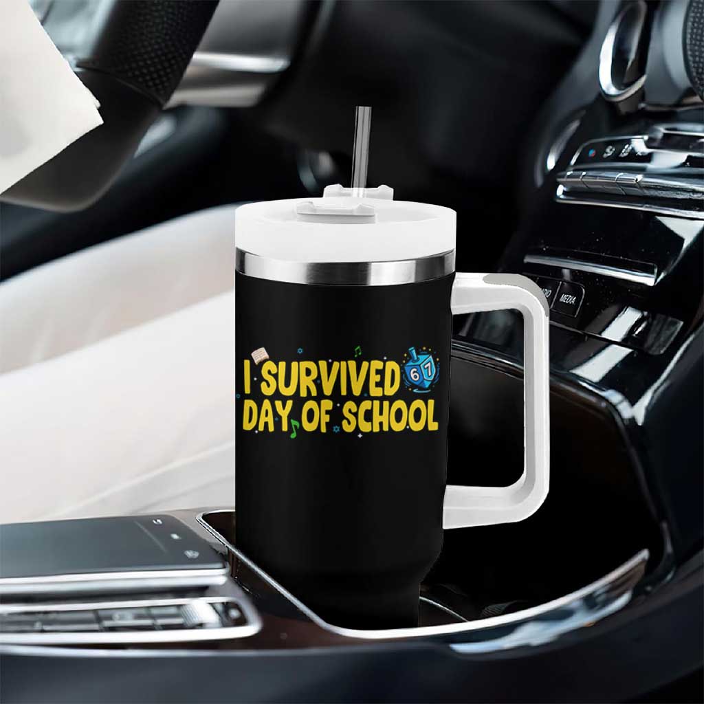 67 Six Seven Meme Tumbler With Handle Funny Hanukkah School Days - Wonder Print Shop