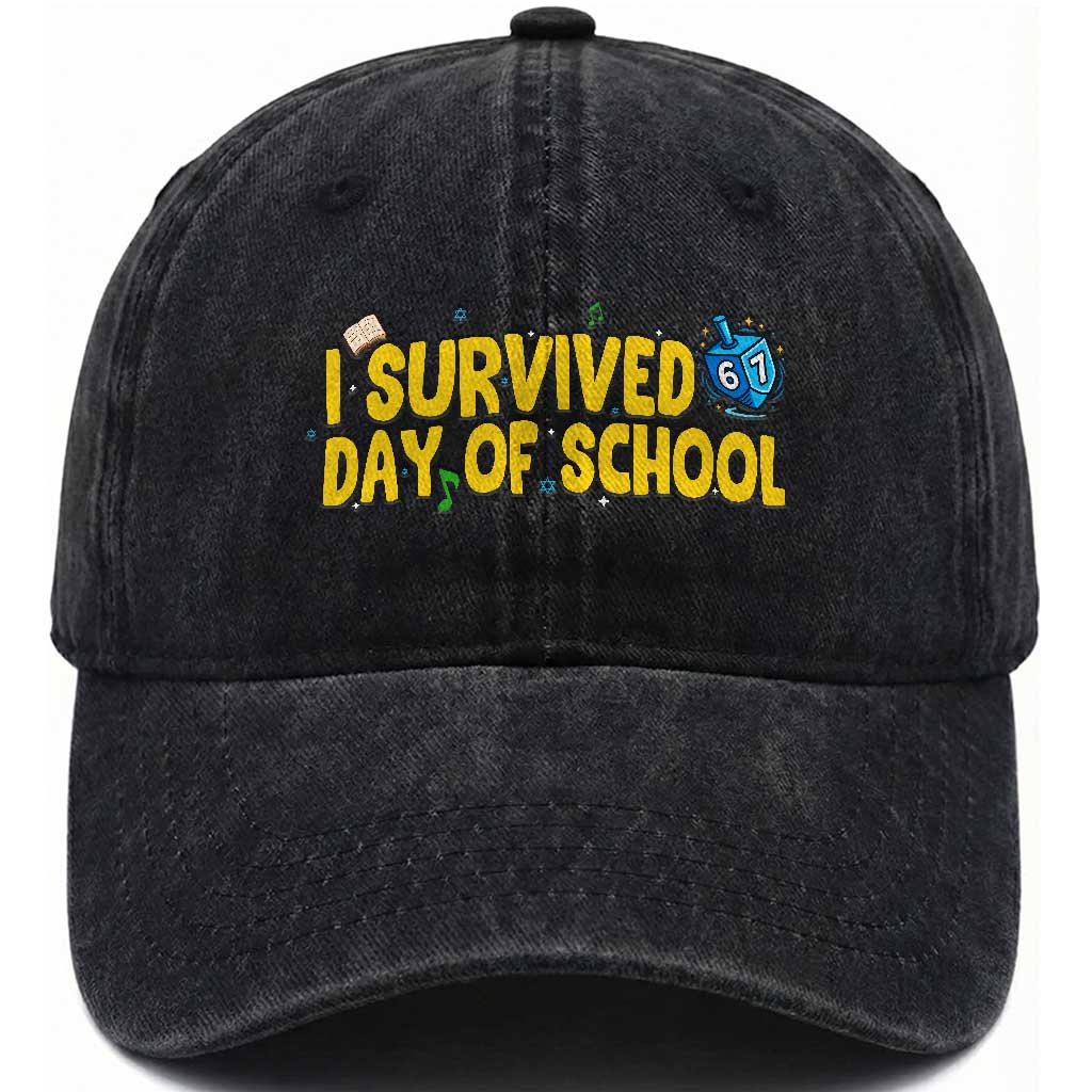 67 Six Seven Meme Washed Cotton Baseball Cap Funny Hanukkah School Days