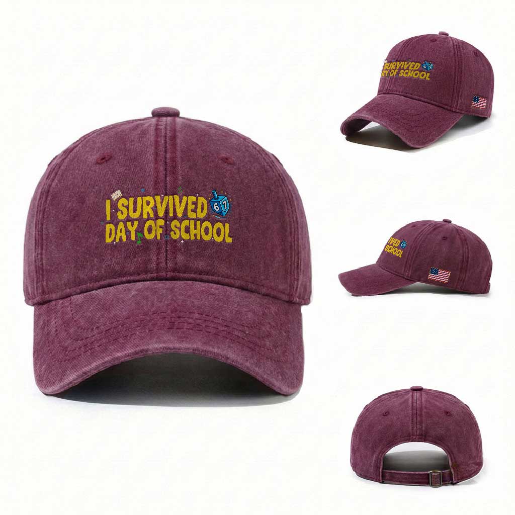 67 Six Seven Meme Washed Cotton Baseball Cap Funny Hanukkah School Days