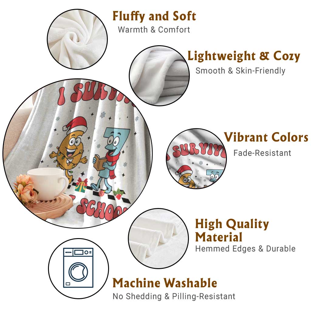 67 Six Seven Christmas Meme Throw Blanket I Survived Days Of School - Wonder Print Shop