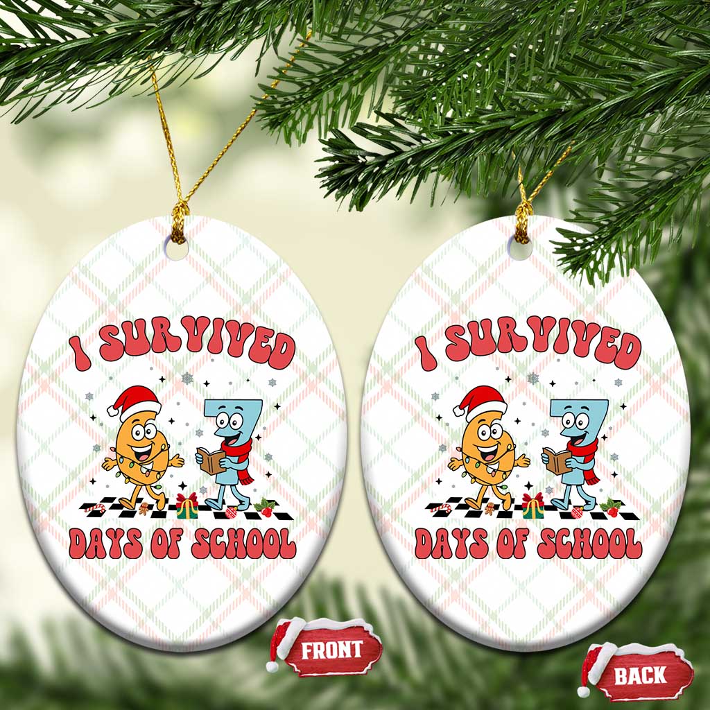 67 Six Seven Christmas Meme Ceramic Ornament I Survived Days Of School - Wonder Print Shop