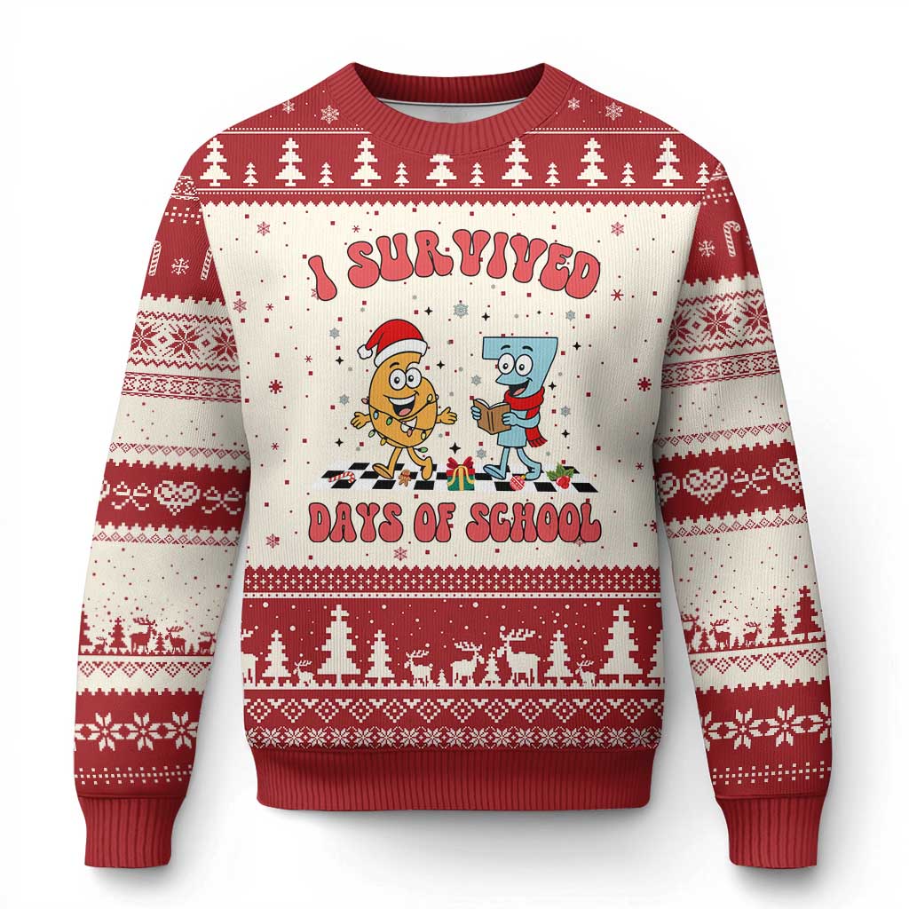 67 Six Seven Xmas Meme Ugly Christmas Sweater I Survived Days Of School - Wonder Print Shop