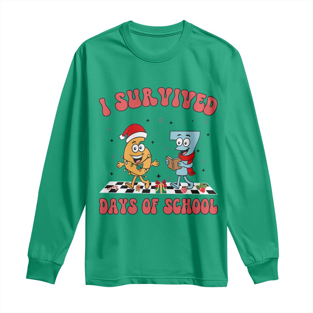 67 Six Seven Christmas Meme Long Sleeve Shirt I Survived Days Of School - Wonder Print Shop
