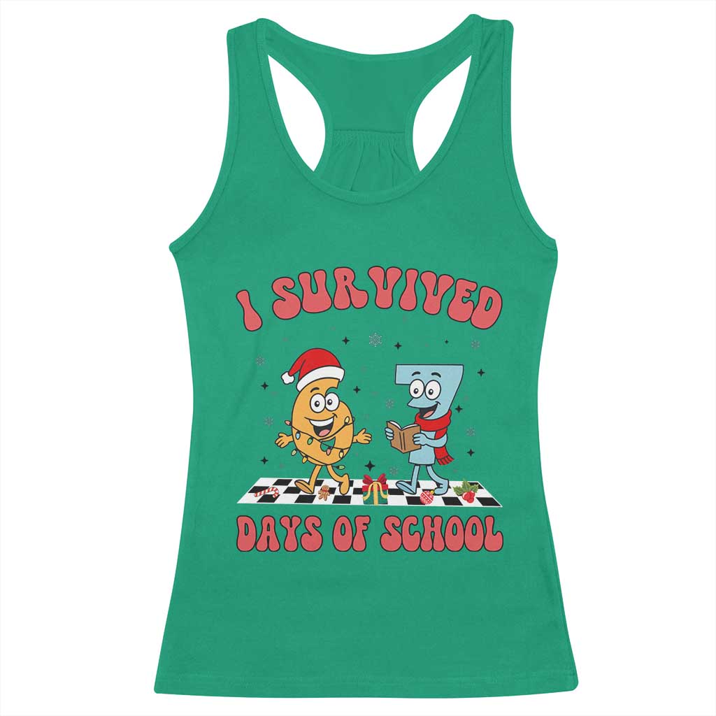 67 Six Seven Christmas Meme Racerback Tank Top I Survived Days Of School - Wonder Print Shop