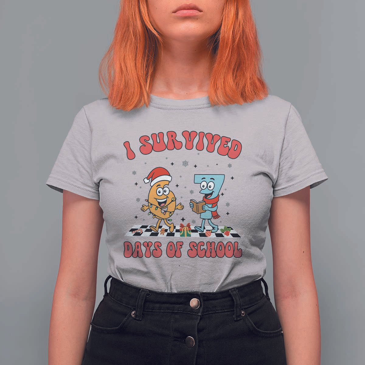 67 Six Seven Christmas Meme T Shirt For Women I Survived Days Of School - Wonder Print Shop