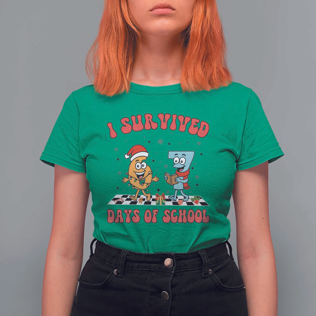 67 Six Seven Christmas Meme T Shirt For Women I Survived Days Of School - Wonder Print Shop