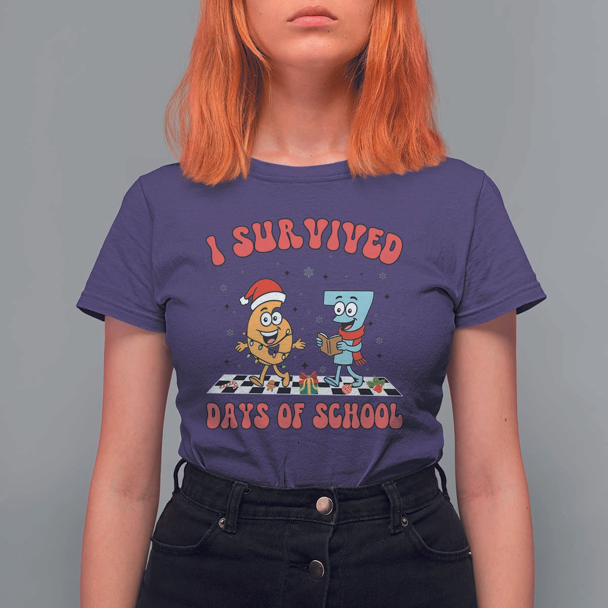67 Six Seven Christmas Meme T Shirt For Women I Survived Days Of School - Wonder Print Shop