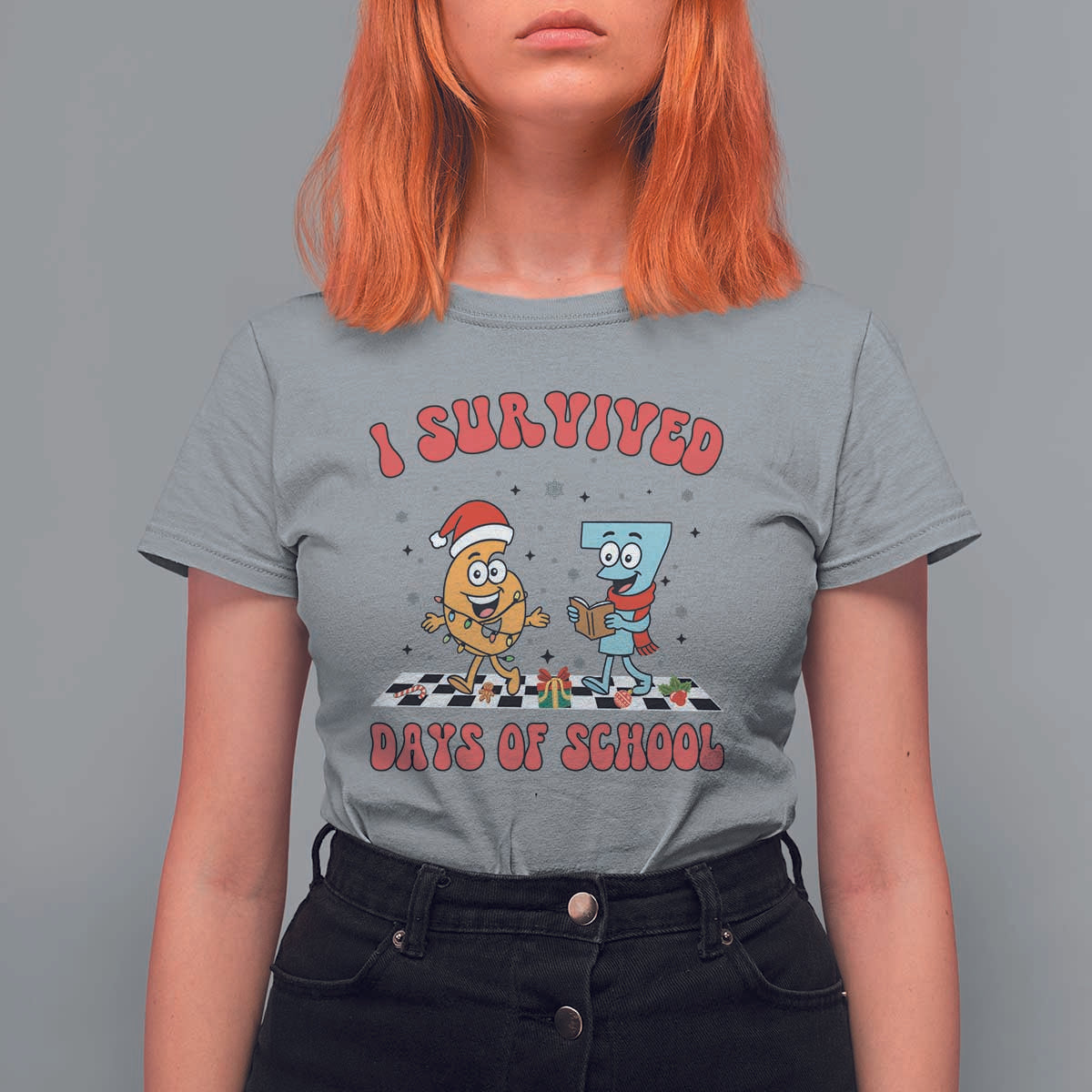 67 Six Seven Christmas Meme T Shirt For Women I Survived Days Of School - Wonder Print Shop