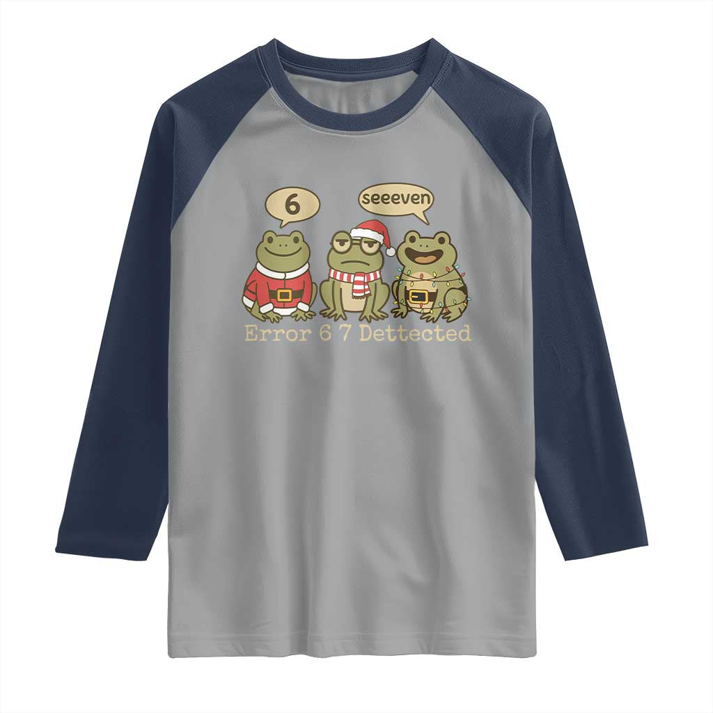67 Six Seven Christmas Meme Raglan Shirt Funny Frog Christmas Xmas - Wonder Print Shop