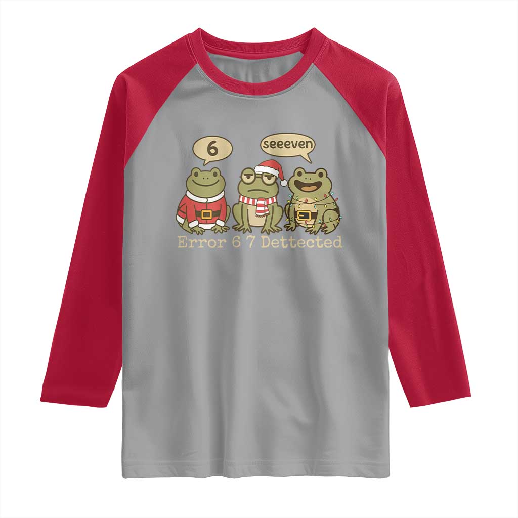 67 Six Seven Christmas Meme Raglan Shirt Funny Frog Christmas Xmas - Wonder Print Shop