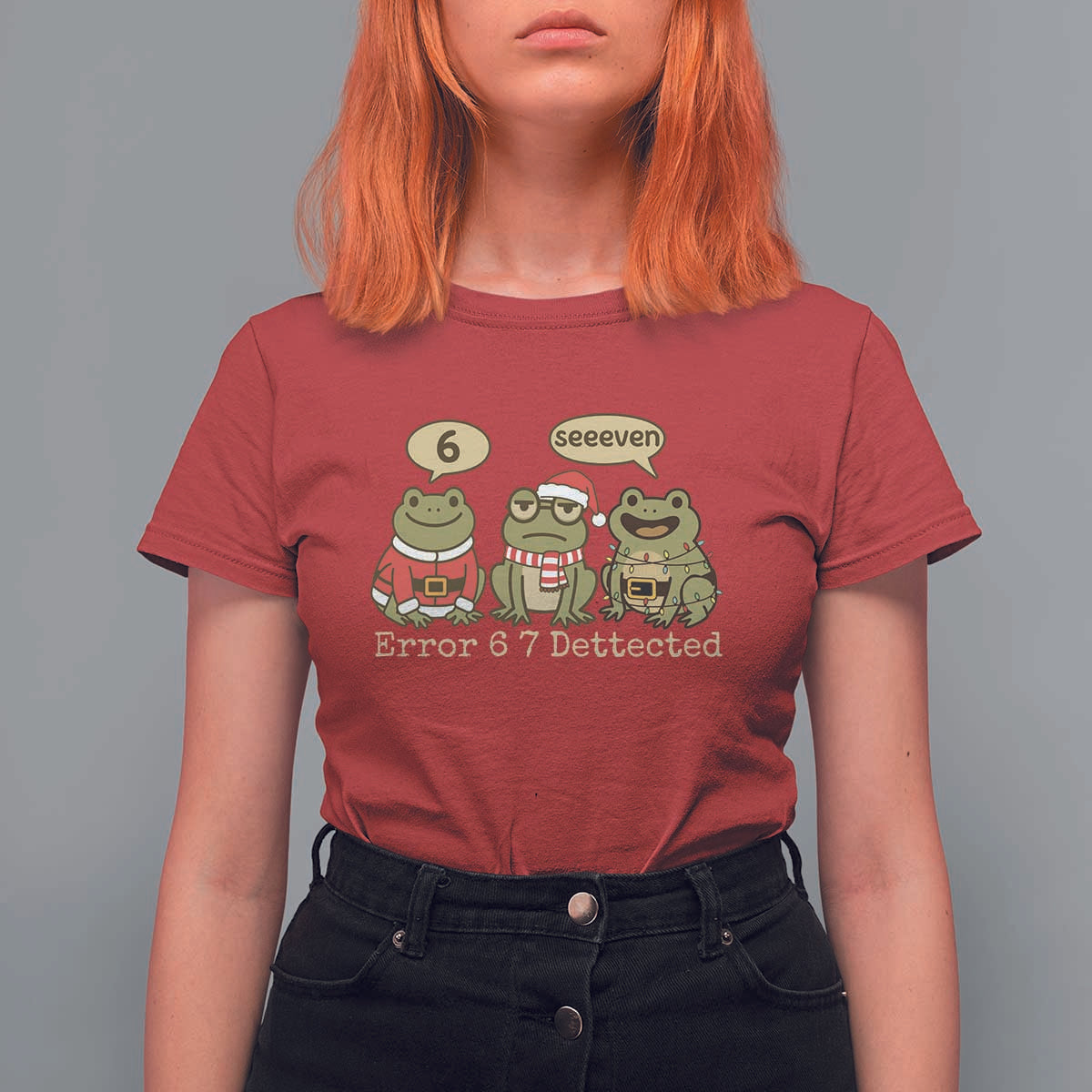 67 Six Seven Christmas Meme T Shirt For Women Funny Frog Christmas Xmas - Wonder Print Shop