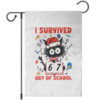I Survived 67 Days Of School Cat Meme Garden Flag Funny Christmas Six Seven Meme - Wonder Print Shop