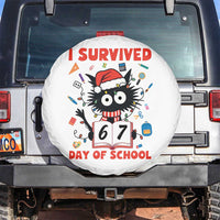 I Survived 67 Days Of School Cat Meme Spare Tire Cover Funny Christmas Six Seven Meme - Wonder Print Shop