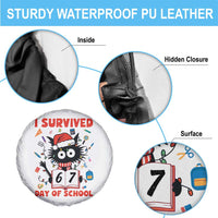 I Survived 67 Days Of School Cat Meme Spare Tire Cover Funny Christmas Six Seven Meme - Wonder Print Shop