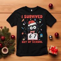 I Survived 67 Days Of School Cat Meme T Shirt Funny Christmas Six Seven Meme - Wonder Print Shop