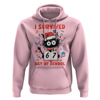 I Survived 67 Days Of School Cat Meme Hoodie Funny Christmas Six Seven Meme - Wonder Print Shop