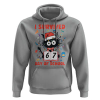 I Survived 67 Days Of School Cat Meme Hoodie Funny Christmas Six Seven Meme - Wonder Print Shop