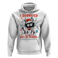I Survived 67 Days Of School Cat Meme Hoodie Funny Christmas Six Seven Meme - Wonder Print Shop