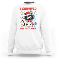 I Survived 67 Days Of School Cat Meme Sweatshirt Funny Christmas Six Seven Meme - Wonder Print Shop