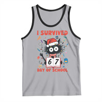 I Survived 67 Days Of School Cat Meme Tank Top Funny Christmas Six Seven Meme - Wonder Print Shop