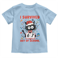 I Survived 67 Days Of School Cat Meme Toddler T Shirt Funny Christmas Six Seven Meme - Wonder Print Shop