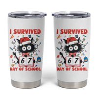 I Survived 67 Days Of School Cat Meme Tumbler Cup Funny Christmas Six Seven Meme - Wonder Print Shop