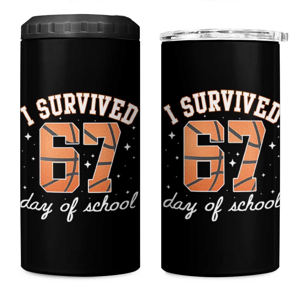 67 Six Seven Meme 4 in 1 Can Cooler Tumbler I Survived Days Of School - Wonder Print Shop