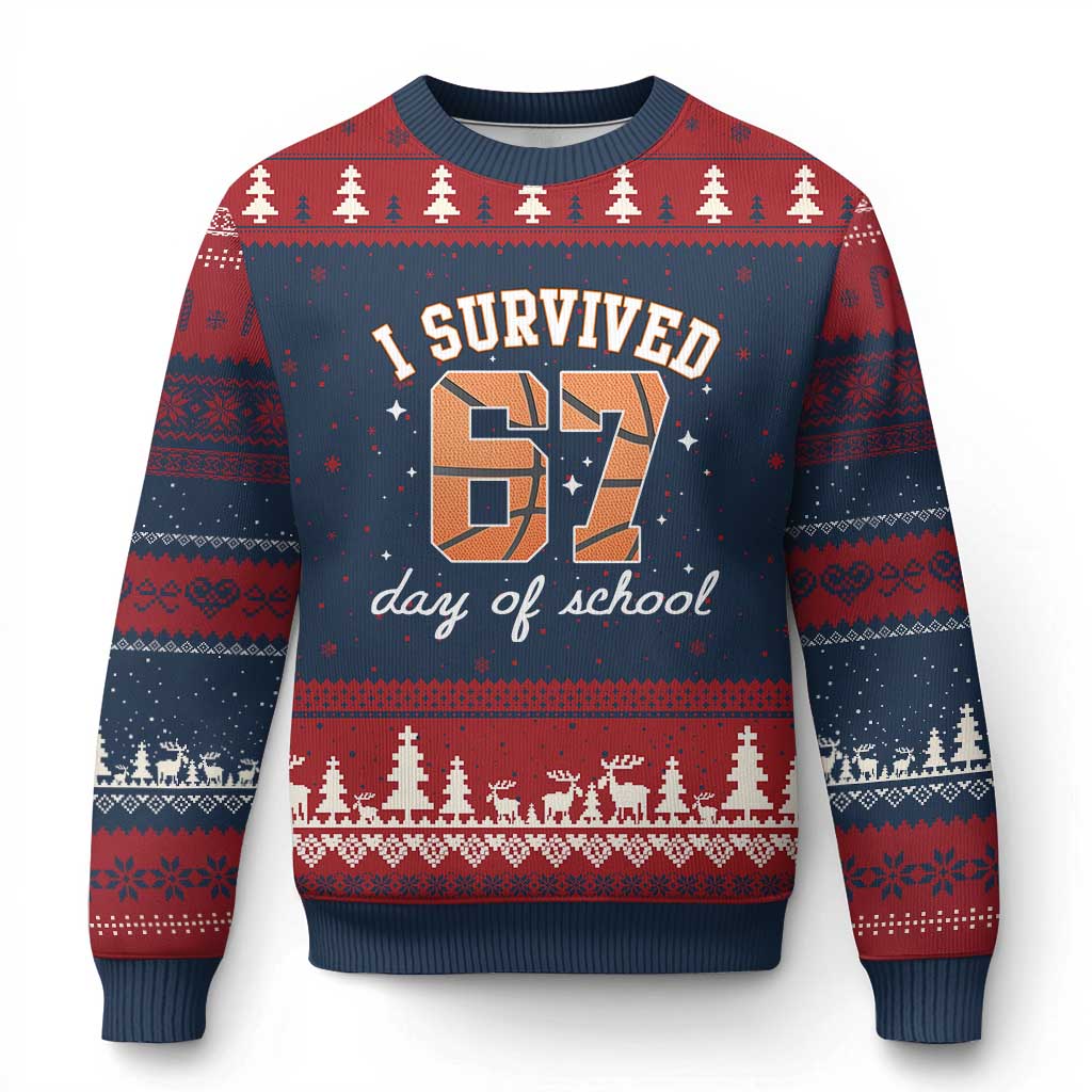 67 Six Seven Meme Ugly Christmas Sweater I Survived Days Of School - Wonder Print Shop