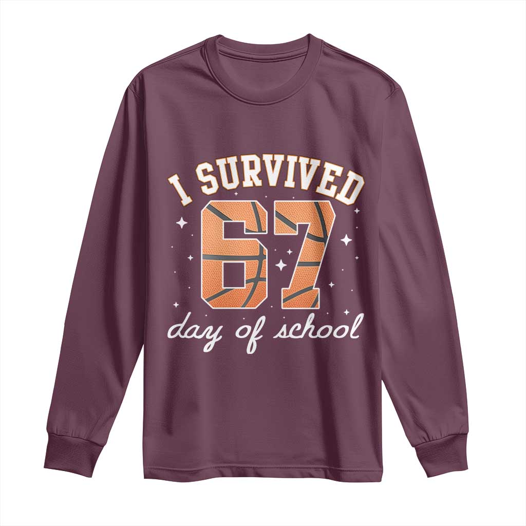 67 Six Seven Meme Long Sleeve Shirt I Survived Days Of School - Wonder Print Shop