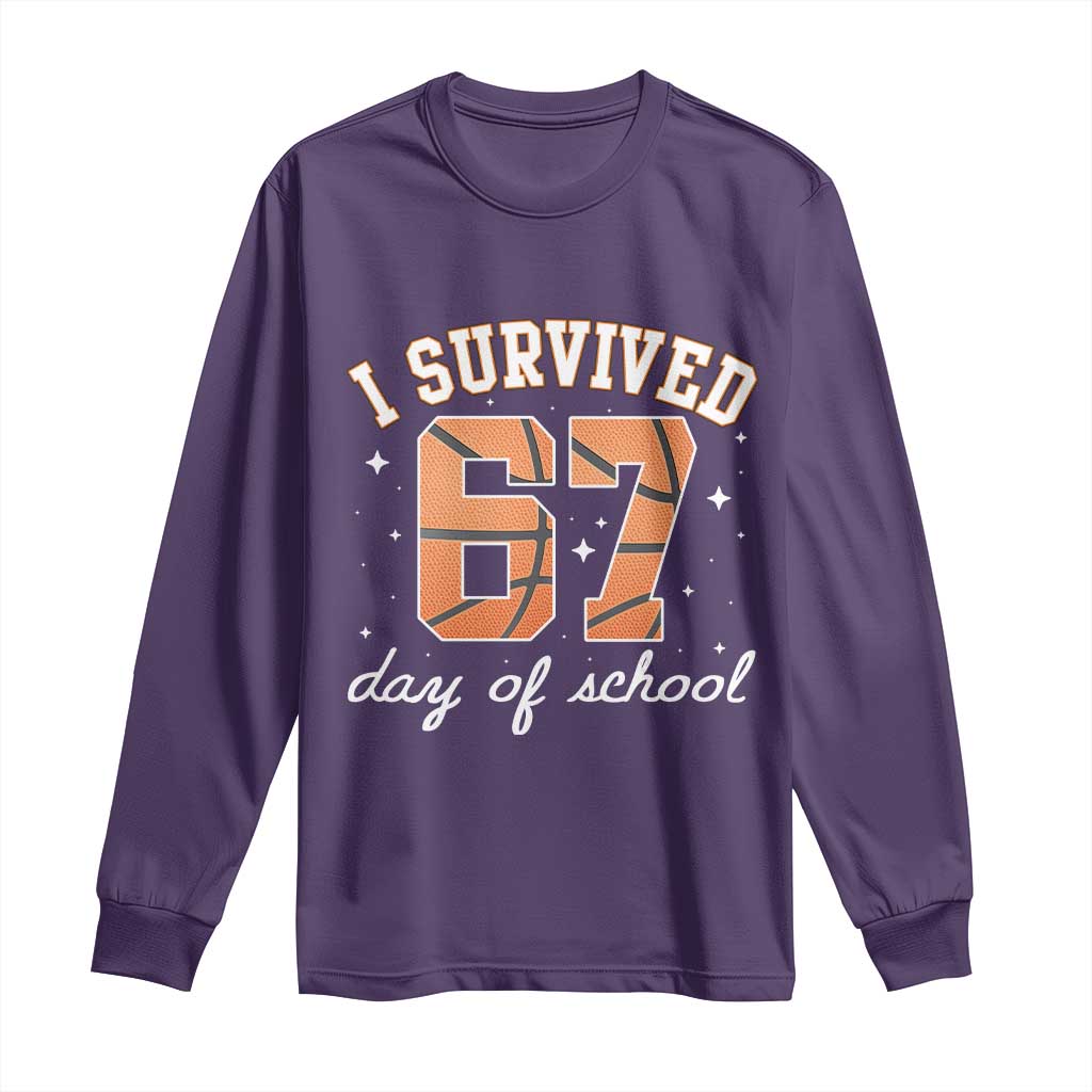 67 Six Seven Meme Long Sleeve Shirt I Survived Days Of School - Wonder Print Shop