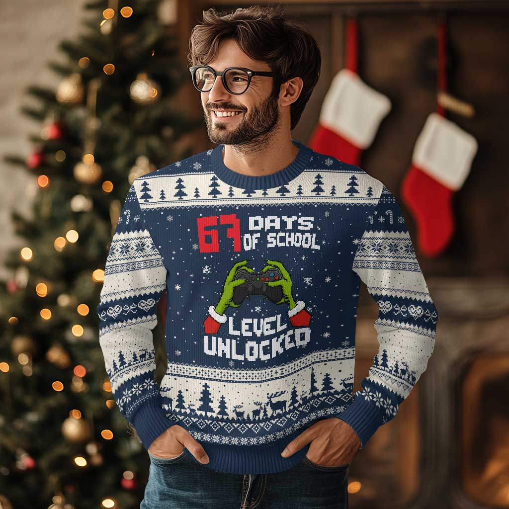 67 Six Seven Xmas Meme Ugly Christmas Sweater Funny Elf Hand Video Game Xmas - Wonder Print Shop
