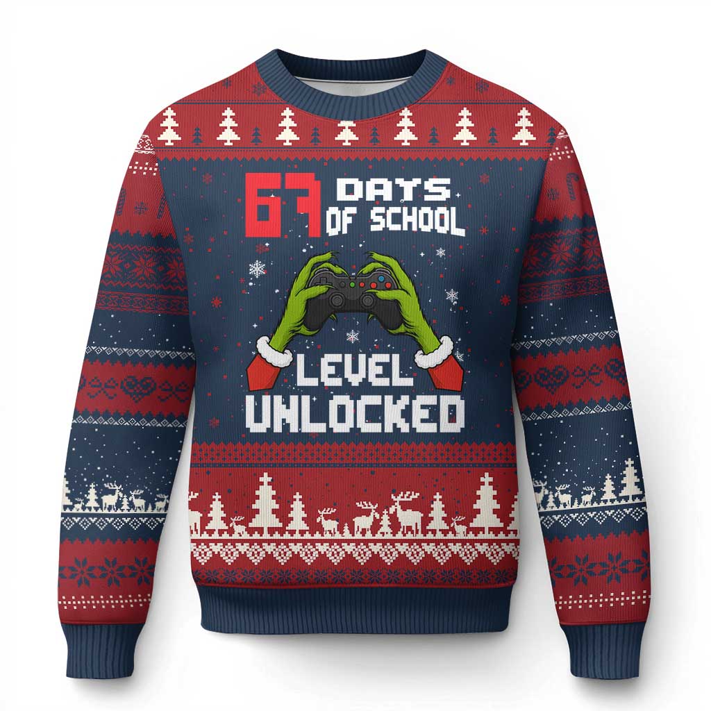 67 Six Seven Xmas Meme Ugly Christmas Sweater Funny Elf Hand Video Game Xmas - Wonder Print Shop