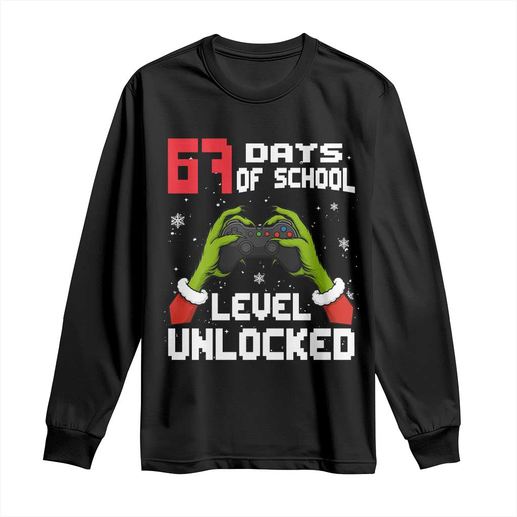 67 Six Seven Christmas Meme Long Sleeve Shirt Funny Elf Hand Video Game Xmas - Wonder Print Shop