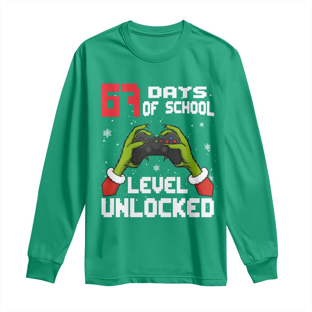 67 Six Seven Christmas Meme Long Sleeve Shirt Funny Elf Hand Video Game Xmas - Wonder Print Shop