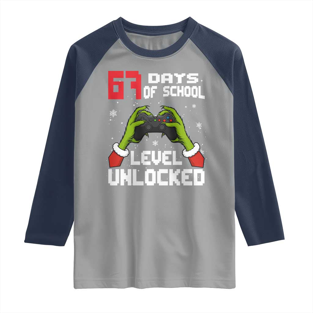 67 Six Seven Christmas Meme Raglan Shirt Funny Elf Hand Video Game Xmas - Wonder Print Shop