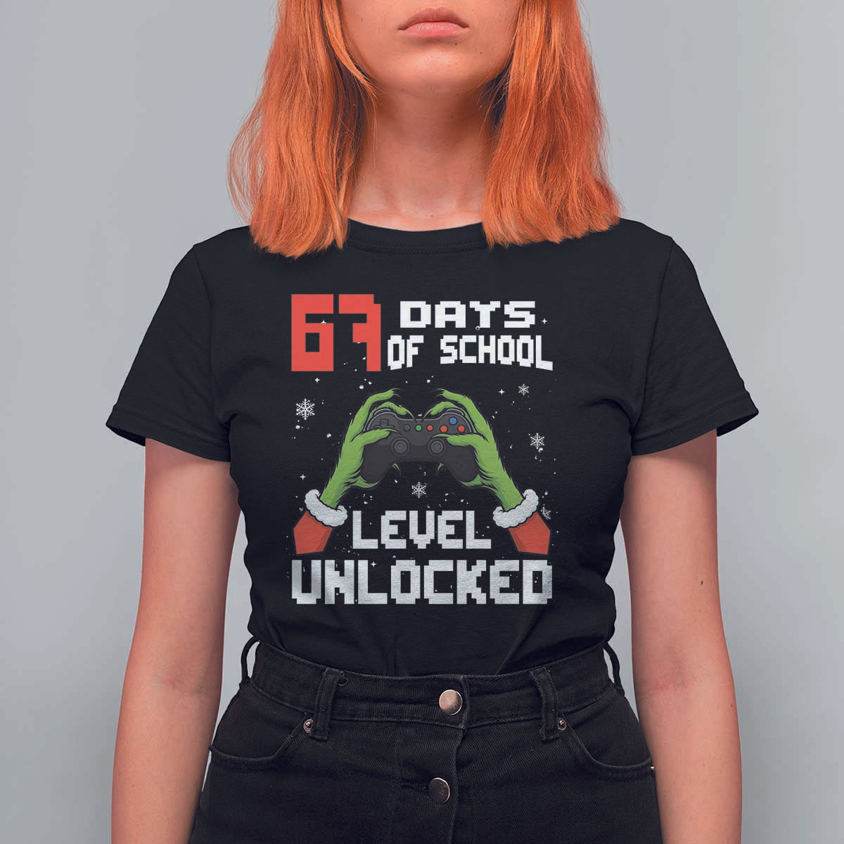 67 Six Seven Christmas Meme T Shirt For Women Funny Elf Hand Video Game Xmas - Wonder Print Shop