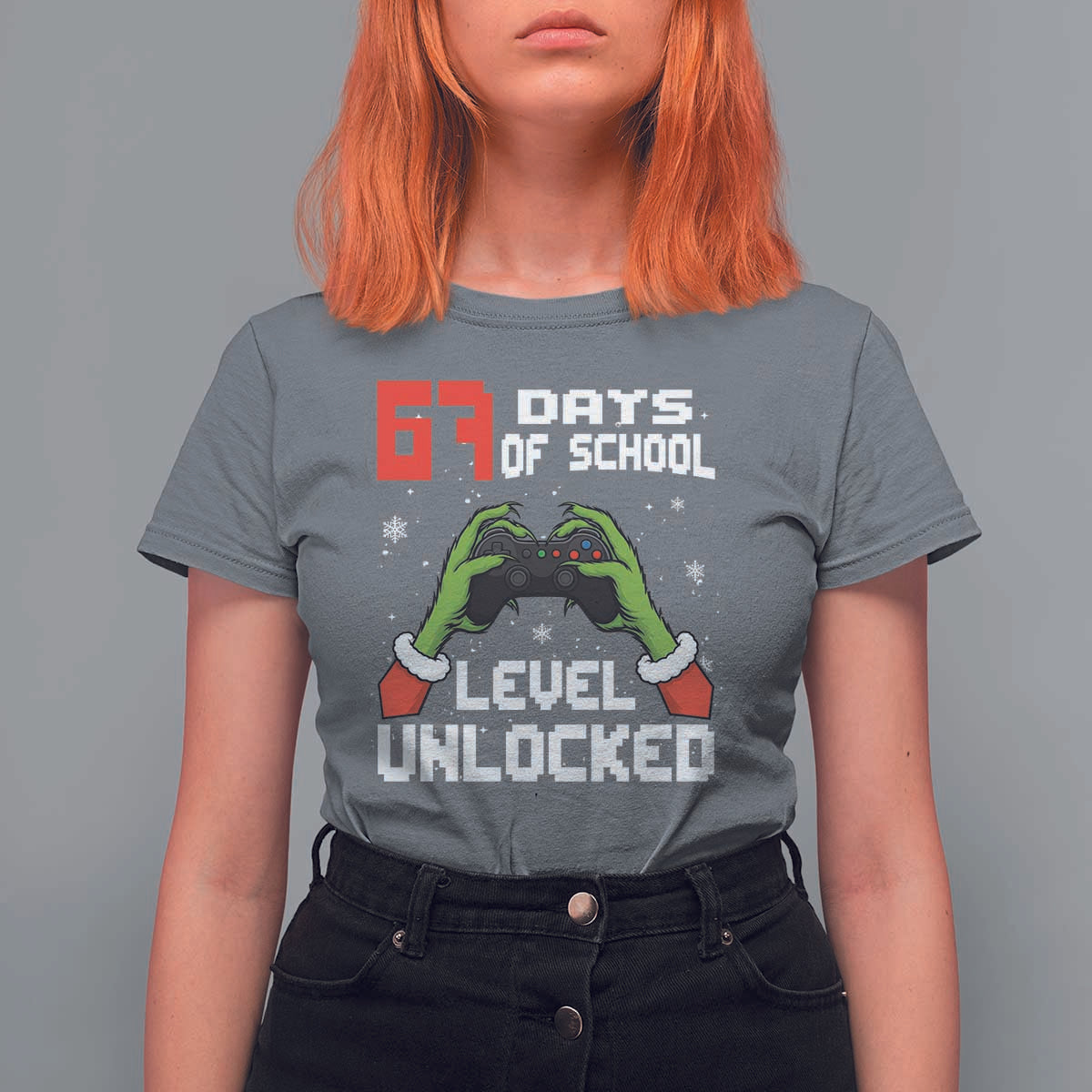 67 Six Seven Christmas Meme T Shirt For Women Funny Elf Hand Video Game Xmas - Wonder Print Shop