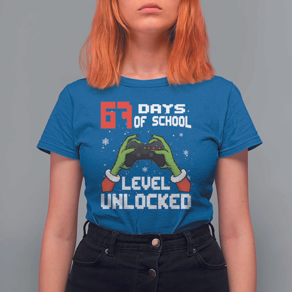 67 Six Seven Christmas Meme T Shirt For Women Funny Elf Hand Video Game Xmas - Wonder Print Shop