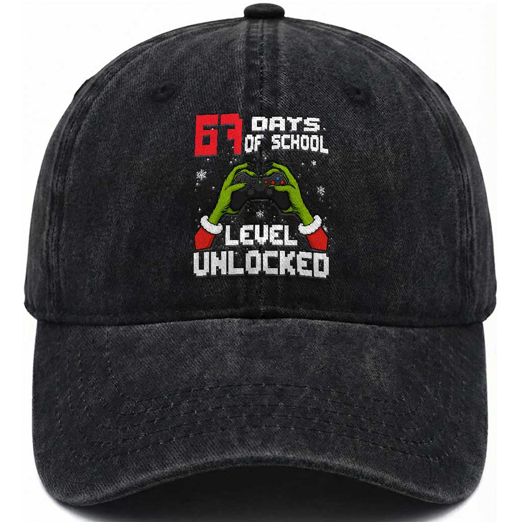 67 Six Seven Christmas Meme Washed Cotton Baseball Cap Funny Elf Hand Video Game Xmas