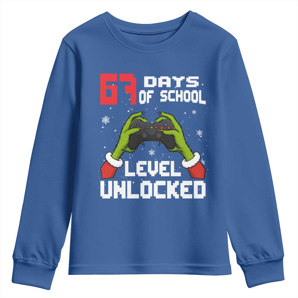 67 Six Seven Christmas Meme Youth Sweatshirt Funny Elf Hand Video Game Xmas - Wonder Print Shop