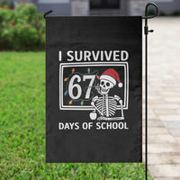 I Survived 67 Days Of School Skeleton Garden Flag Funny Christmas Six Seven Meme - Wonder Print Shop