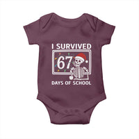 I Survived 67 Days Of School Skeleton Baby Onesie Funny Christmas Six Seven Meme - Wonder Print Shop