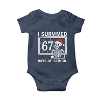 I Survived 67 Days Of School Skeleton Baby Onesie Funny Christmas Six Seven Meme - Wonder Print Shop