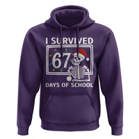 I Survived 67 Days Of School Skeleton Hoodie Funny Christmas Six Seven Meme - Wonder Print Shop