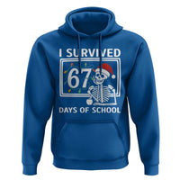 I Survived 67 Days Of School Skeleton Hoodie Funny Christmas Six Seven Meme - Wonder Print Shop