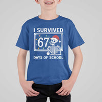 I Survived 67 Days Of School Skeleton T Shirt For Kid Funny Christmas Six Seven Meme - Wonder Print Shop