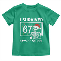 I Survived 67 Days Of School Skeleton Toddler T Shirt Funny Christmas Six Seven Meme - Wonder Print Shop